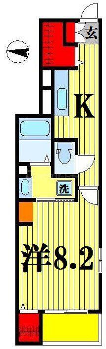 ゾンネII(1K/1階)の間取り写真