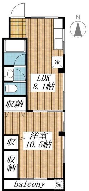 レジデンス上青木西(1LDK/3階)の間取り写真