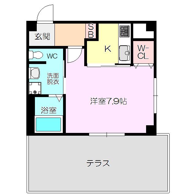 ブリランテ1番館(1K/1階)の間取り写真
