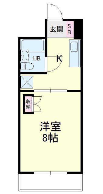 すみれ館III(1DK/4階)の間取り写真