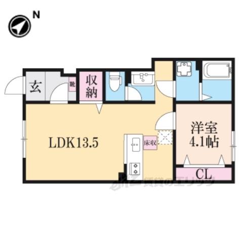 CHOUETTE(1LDK/1階)の間取り写真