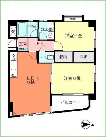 シティハイツ舟入(2LDK/3階)の間取り写真