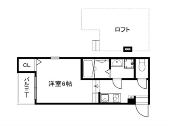 LEGARE伏見(1K/2階)の間取り写真