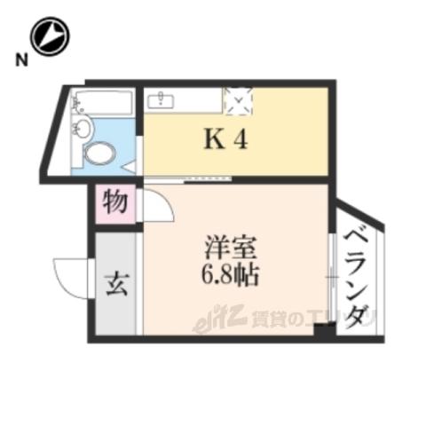 ハウスアルファ(1K/1階)の間取り写真