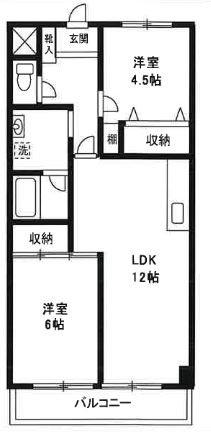 ペレンゼ原(2LDK/3階)の間取り写真