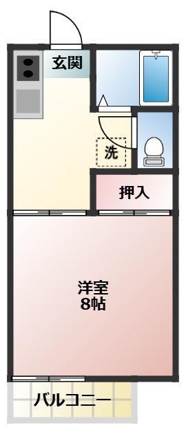 エスティーム高師(1K/1階)の間取り写真