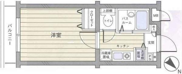 フェニックス文京千石(1K/4階)の間取り写真