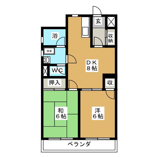 グランドメゾンSY(2DK/2階)の間取り写真