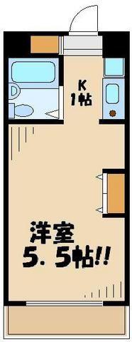 スカイコート明大前第2(ワンルーム/8階)の間取り写真