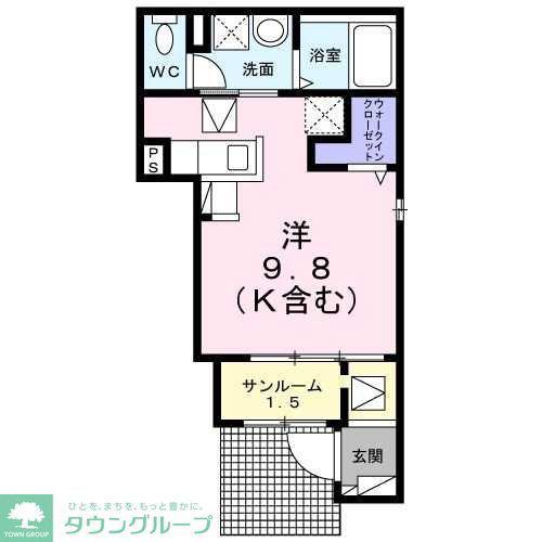 レジデンス春岡(ワンルーム/1階)の間取り写真