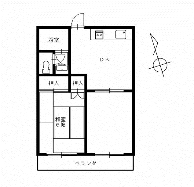 スカイLD194(2DK/3階)の間取り写真