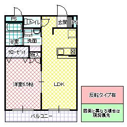 メゾン・ド・わだち(1LDK/2階)の間取り写真