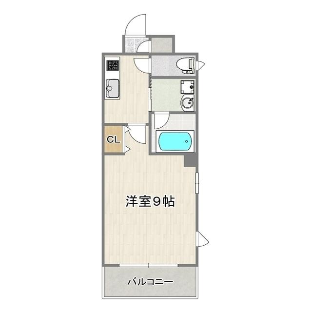 VINCENTE船場(1K/3階)の間取り写真