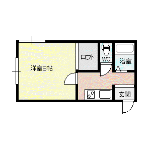 LOFT38(1K/1階)の間取り写真
