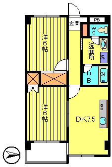 第3長庄M/S(2DK/3階)の間取り写真