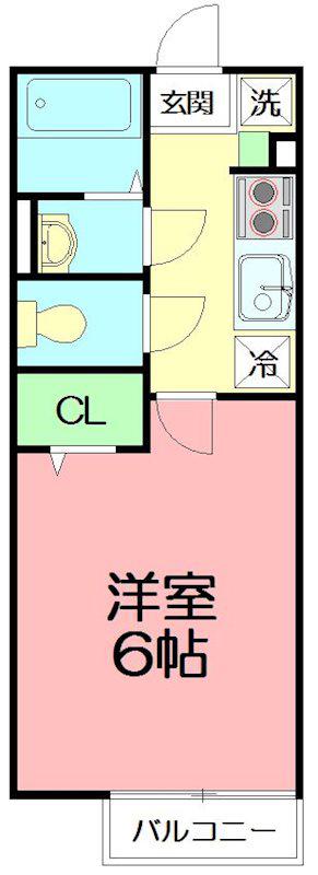 ミラコスタ東海岸(1K/1階)の間取り写真