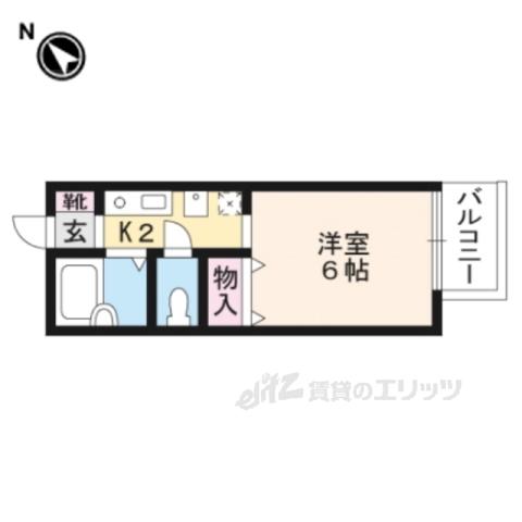 エルドラド(1K/2階)の間取り写真