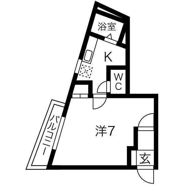 BE-HOUSE(1K/2階)の間取り写真