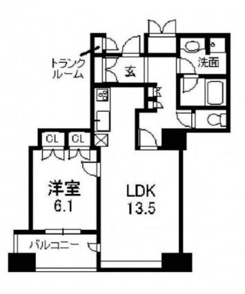 ディーグラフォート大阪N.Y.タワーHIGOBASHI(1LDK/7階)の間取り写真