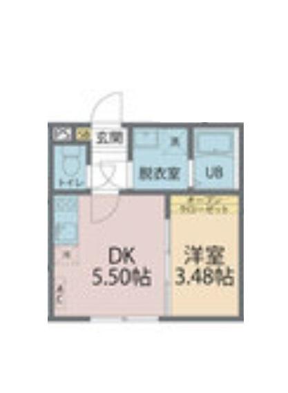 カインドネス西瑞江(1DK/2階)の間取り写真