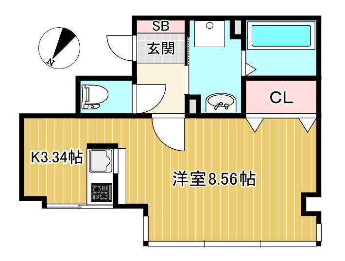 パティオ長嶺(ワンルーム/3階)の間取り写真