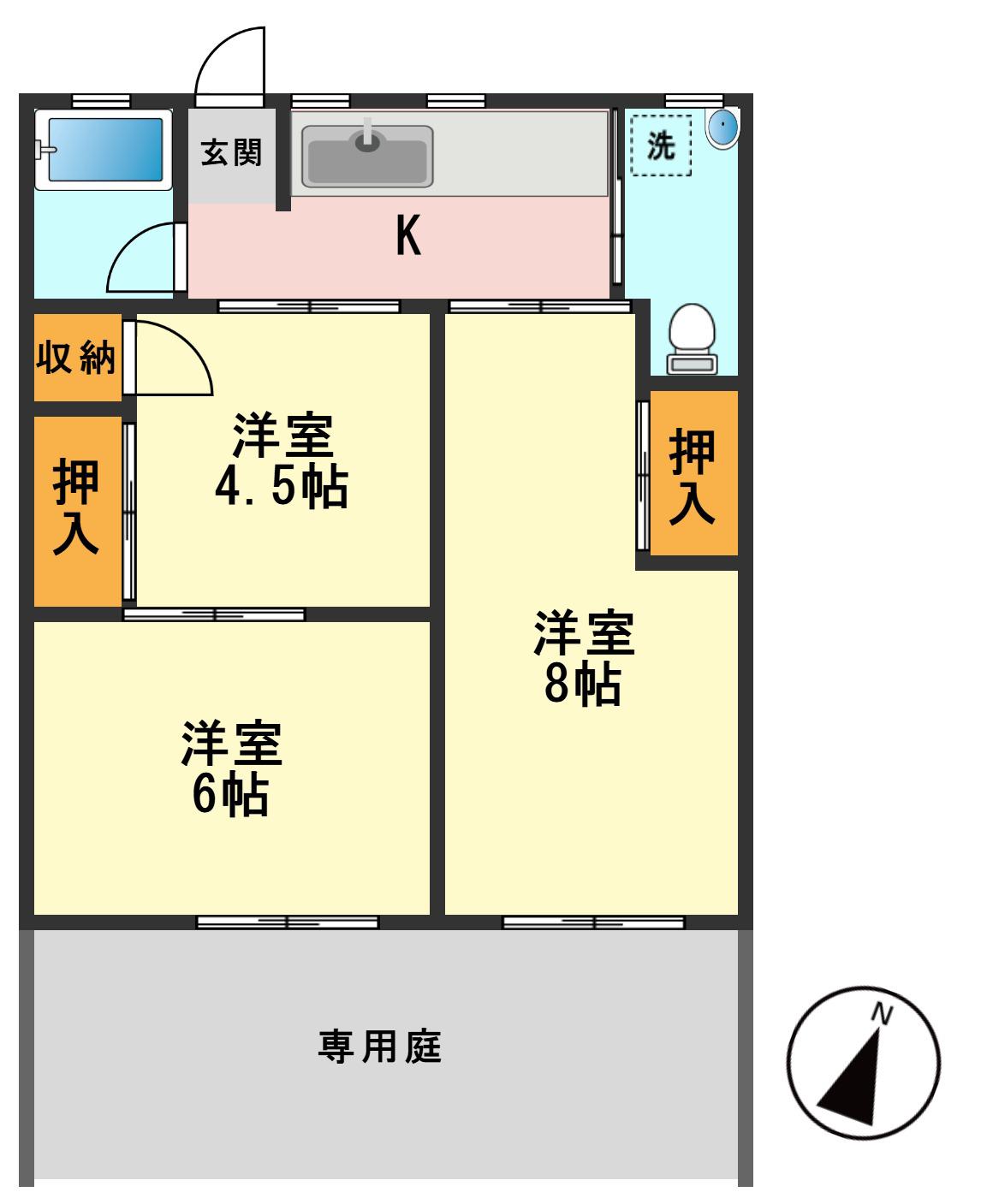 八千代マンション(3K/1階)の間取り写真