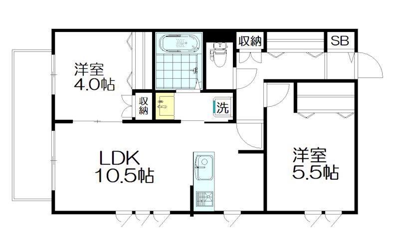 メゾン南荻窪(2LDK/1階)の間取り写真
