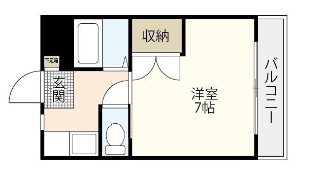 リトルハイム長岡60(1K/3階)の間取り写真