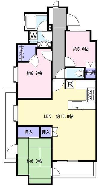 プランヴェール南浦和(3LDK/12階)の間取り写真