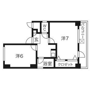 イチフシ(2K/1階)の間取り写真