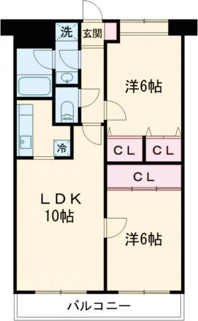 フィール白山公園(2LDK/9階)の間取り写真
