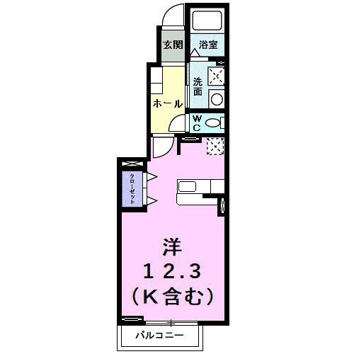 コルソプレッソ(ワンルーム/1階)の間取り写真