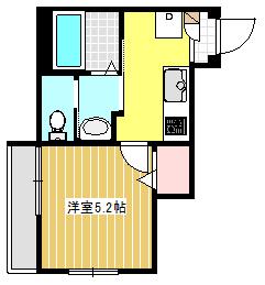 クレスト三軒茶屋(1K/3階)の間取り写真