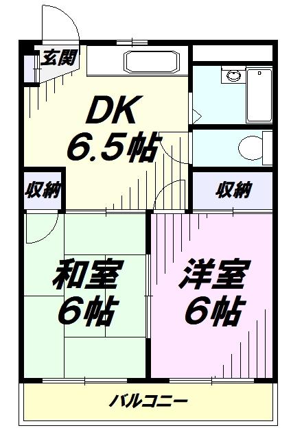 サンハイツ新堀(2DK/1階)の間取り写真