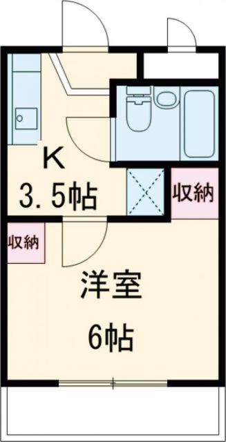 グレース21(1K/3階)の間取り写真