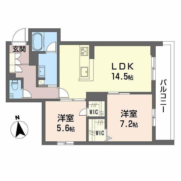 シャーメゾン マイレ(2LDK/3階)の間取り写真