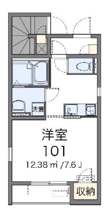 クレイノセレネ(ワンルーム/1階)の間取り写真