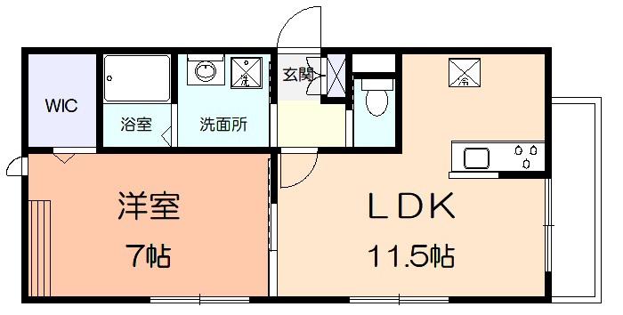 HEBEL MAISON(1LDK/1階)の間取り写真