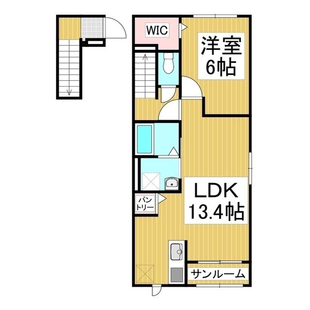 サジテール 青木島(1LDK/2階)の間取り写真