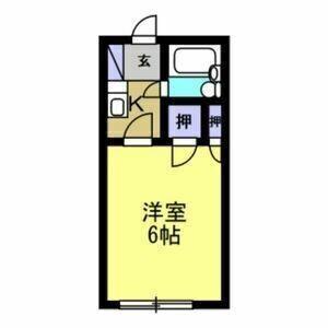 名鉄河和線 青山駅(愛知) 徒歩7分 2階建 築44年(1K/2階)の間取り写真