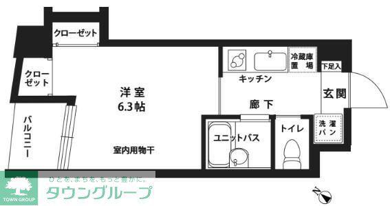 ステージファースト用賀アジールコート(1K/3階)の間取り写真