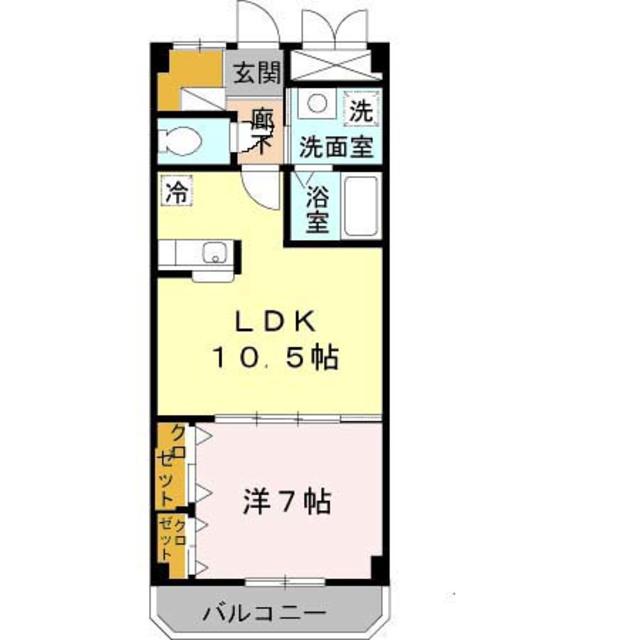 エルロード住吉6号館(1LDK/4階)の間取り写真