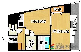 アソシアグロッツォ平尾(1DK/6階)の間取り写真