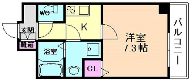 クラウンハイム瑞光フラワーコート(1K/4階)の間取り写真