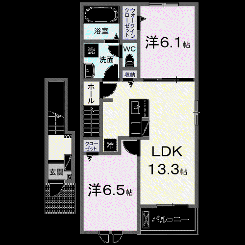 グレイスIII(2LDK/2階)の間取り写真