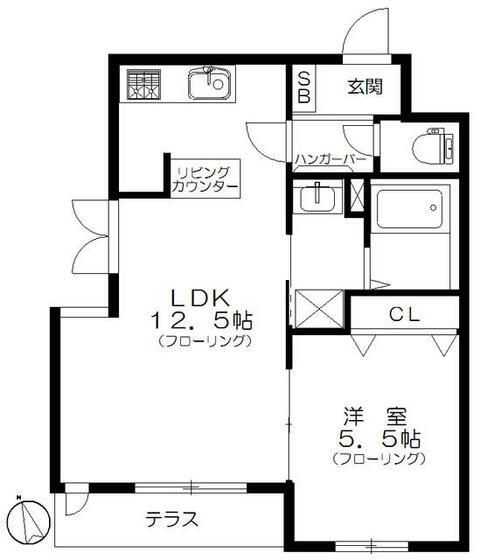 アルベージュ高円寺(1LDK/1階)の間取り写真