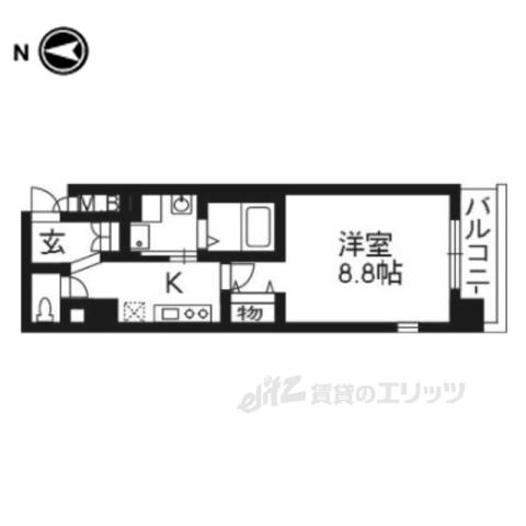 エイペックス京都西陣(1K/1階)の間取り写真