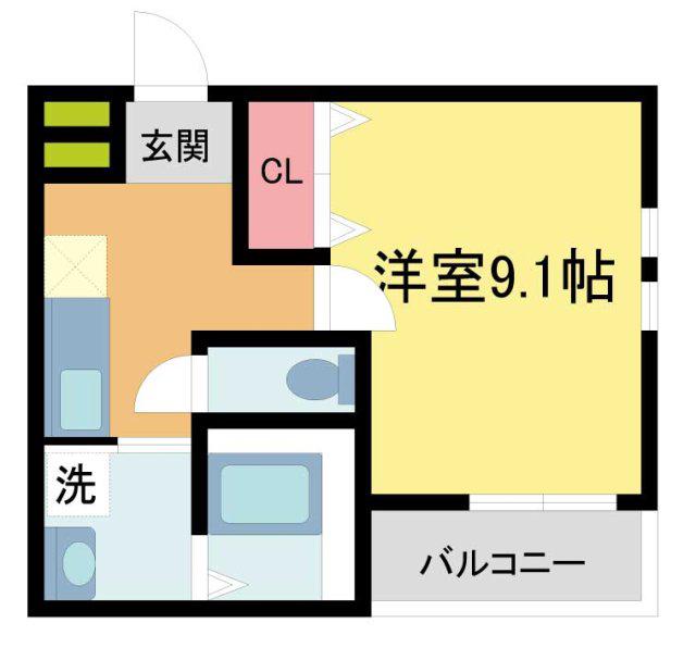 フジパレス西宮段上町(1K/3階)の間取り写真