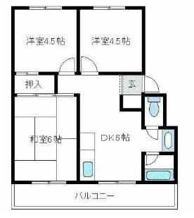 ディアス奥山(2LDK/1階)の間取り写真