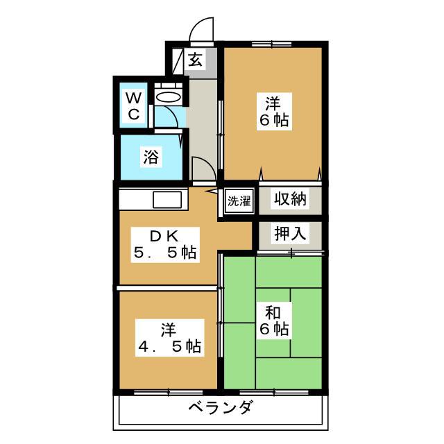 サンミニアム原宿(3DK/3階)の間取り写真